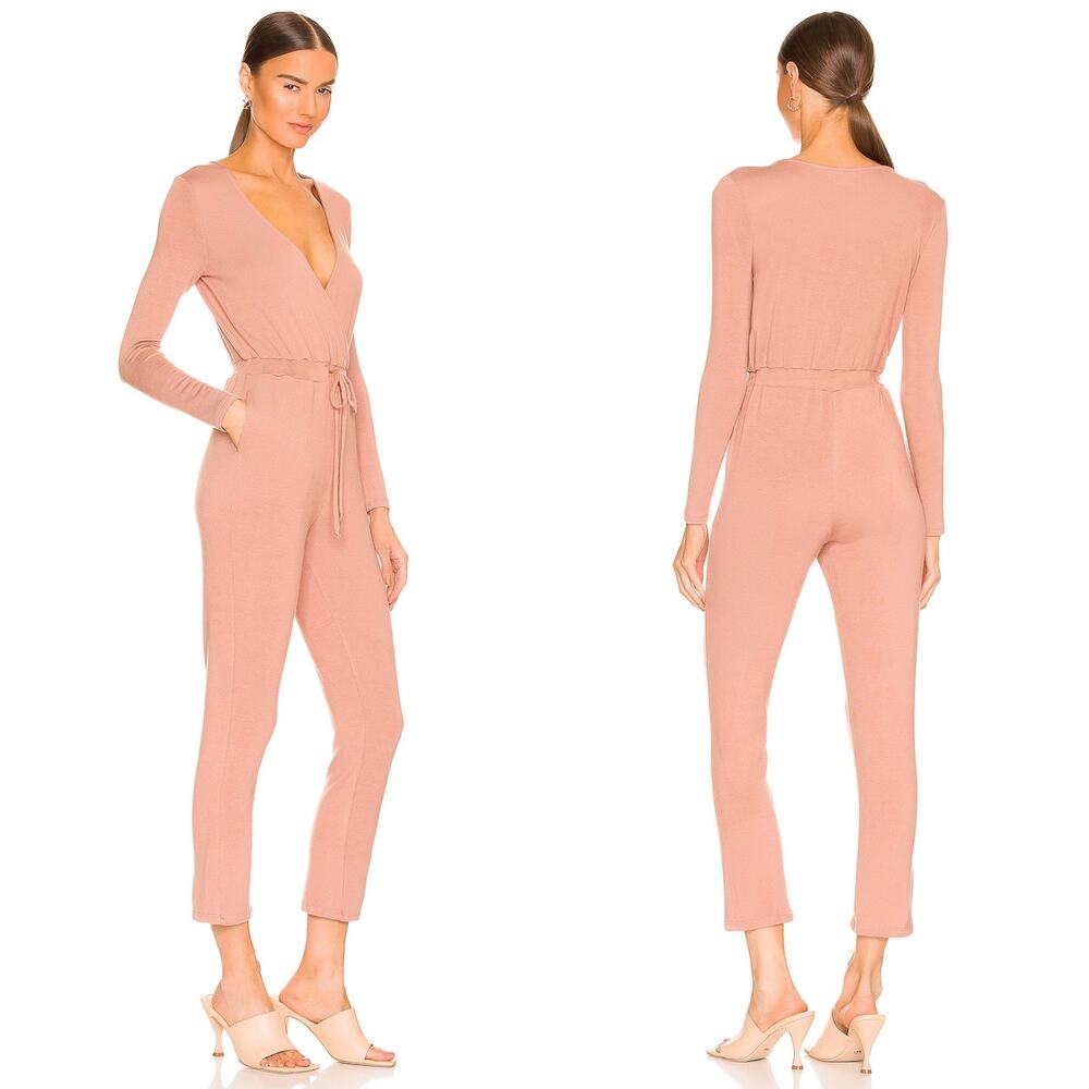 NWT Lovers + Friends Frankie Soft Knit Jumpsuit in Latte Brown Size XS